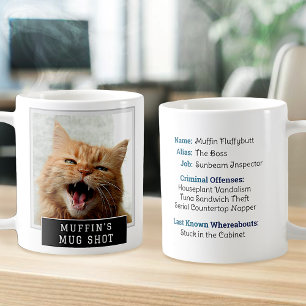 キャットおもしろいノベルティムグショットパーソナライズされたフォト文字 コーヒーマグカップ