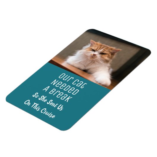 キャットおもしろいフォトバケーションキャビン巡航船 マグネット (左側)