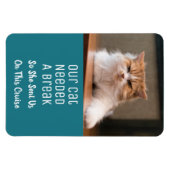 キャットおもしろいフォトバケーションキャビン巡航船 マグネット (横)