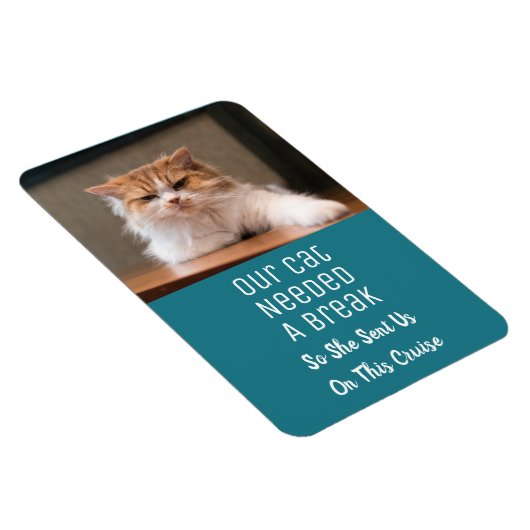 キャットおもしろいフォトバケーションキャビン巡航船 マグネット (右側)