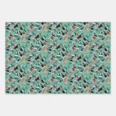 キャットおもしろいホリデートリオ ラッピングペーパーシート (正面)