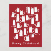 キャットおもしろいマイクリスマスホリデーハガキ シーズンポストカード (正面)