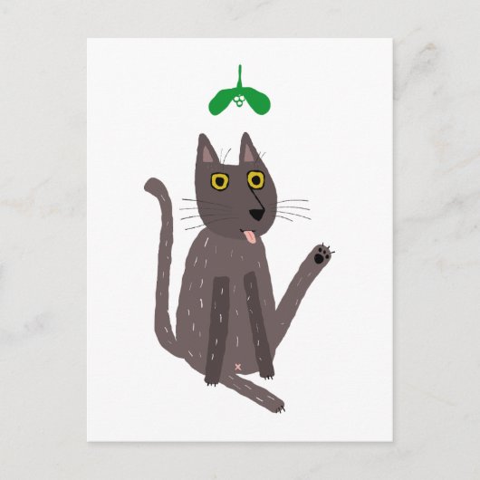 キャットおもしろいユーモアホリデー シーズンポストカード (正面)