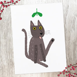 キャットおもしろいユーモアホリデー シーズンポストカード
