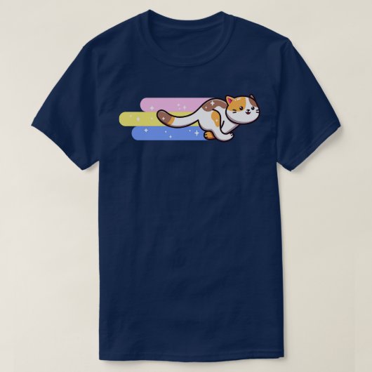 キャットおもしろいレインボーかわいい子猫 Tシャツ (デザイン正面)