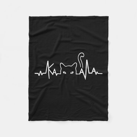 キャットおもしろいレディースFor Kamala Harris 2024ハートビート フリースブランケット (正面)