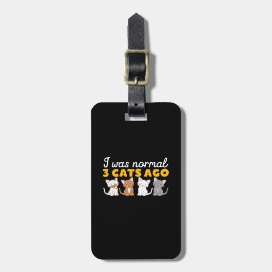 キャットおもしろいレディ子猫とキットン愛 ラゲッジタグ (正面縦)