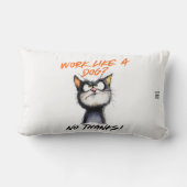 キャットおもしろい引用文クッションインミニマルはっきりした文字De ランバークッション (裏面)