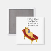 キャットおもしろい引用文ラブキャットイラストレーション マグネット (正面/裏面)