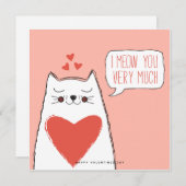 キャットおもしろい・バレンタイン・デイ・グリーティング・カード シーズンカード (正面/裏面)