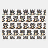 キャットとコーヒーの包装紙 ラッピングペーパーシート (正面)