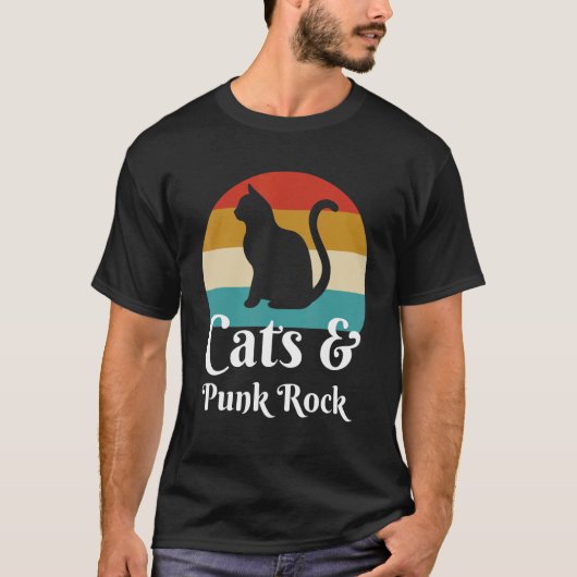 キャットとパンクロック Tシャツ (正面)