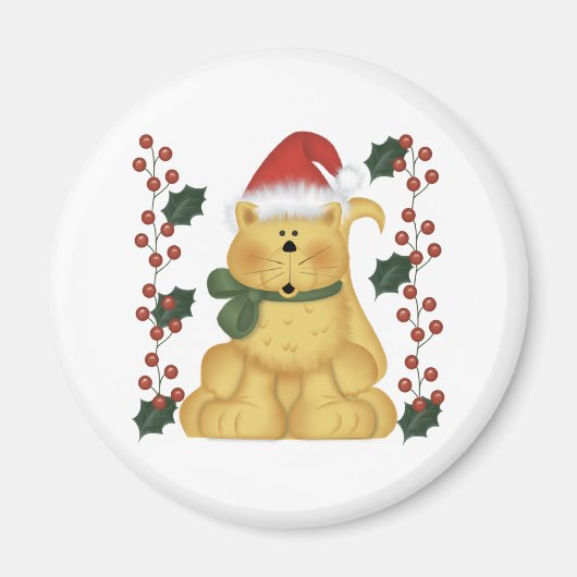 キャットとホリーのクリスマスマグネット マグネット (正面)