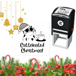 キャットにゃーにゃー クリスマスコーヒーと猫好きホリデー セルフインキングスタンプ
