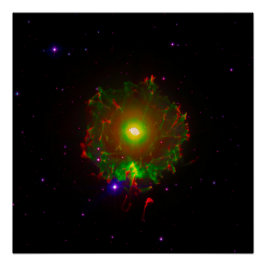 キャットの眼の星雲 または NGC 6543 カラー合成 ポスター
