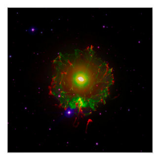 キャットの眼の星雲 または NGC 6543 カラー合成 ポスター