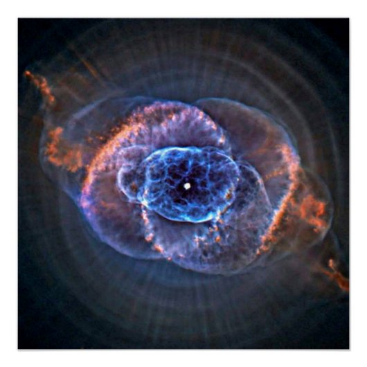 キャットの眼星雲(NGC 6543)球状バブル ポスター (正面)