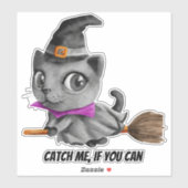 キャットもしステッカーをおもしろい捕まえる シール (シート)