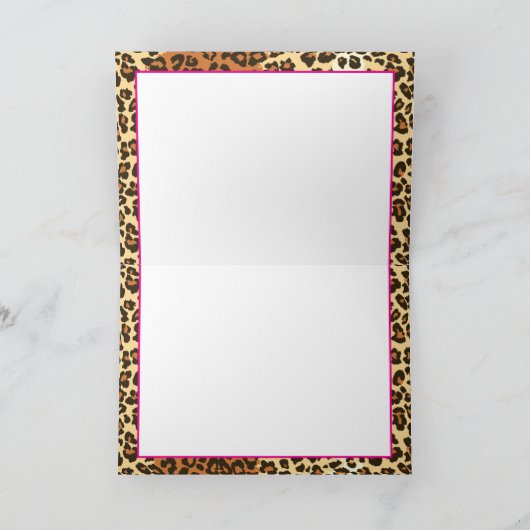 キャットアイグラスヒョウ柄(名前をカスタムする付) サンキューカード (内部)