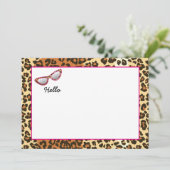 キャットアイグラスヒョウ柄(名前をカスタムする付) サンキューカード (スタンド正面)