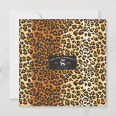 キャットアイグラスヒョウ柄(名前をカスタムする付) ノートカード (裏面)