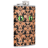 キャットアイズオレンジダマスクビニールフラッ包まれたク フラスク (右)