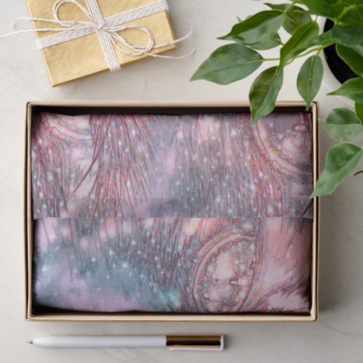 キャットアイズカラフルピンクティール(緑がかった色)シエレガントックな質感 薄葉紙 (ギフト)