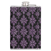 キャットアイズパープルダマスクビニールフラッ包まれたク フラスク (裏面)