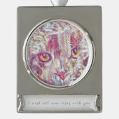 キャットアイズ抽象芸術 シルバープレートバナーオーナメント (正面)