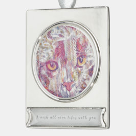 キャットアイズ抽象芸術 シルバープレートバナーオーナメント