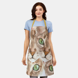 キャットアイデザインエプロン、キャットファミリーキャットママモギフト エプロン