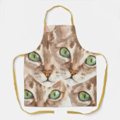 キャットアイデザインエプロン、キャットファミリーキャットママモギフト エプロン (正面)