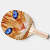 キャットアイ顔タイガーサバ赤ネコ 卓球ラケット (横)