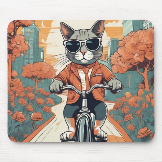 キャットアクールートモダンマウスパッド マウスパッド (正面)