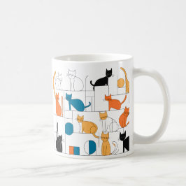 キャットアコンテンポラリーートキャットシルエットマグ コーヒーマグカップ