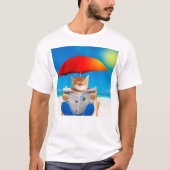 キャットアットザビーチ読新聞 Tシャツ (正面)