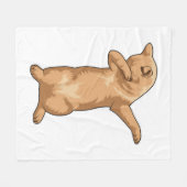 キャットアットヒップホップダンスダブ フリースブランケット (正面(横))