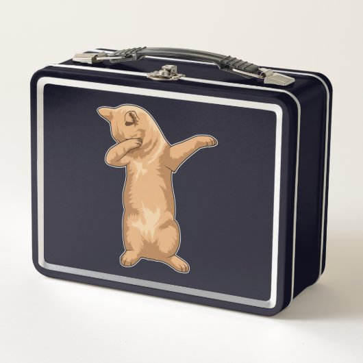 キャットアットヒップホップダンスダブ メタルランチボックス (正面)