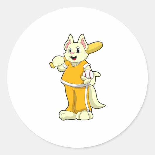 キャットアットベースボールこうもり ラウンドシール (正面)