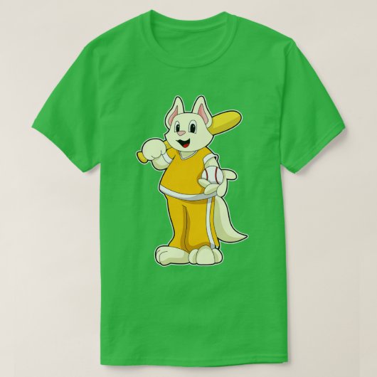 キャットアットベースボールこうもり Tシャツ (デザイン正面)