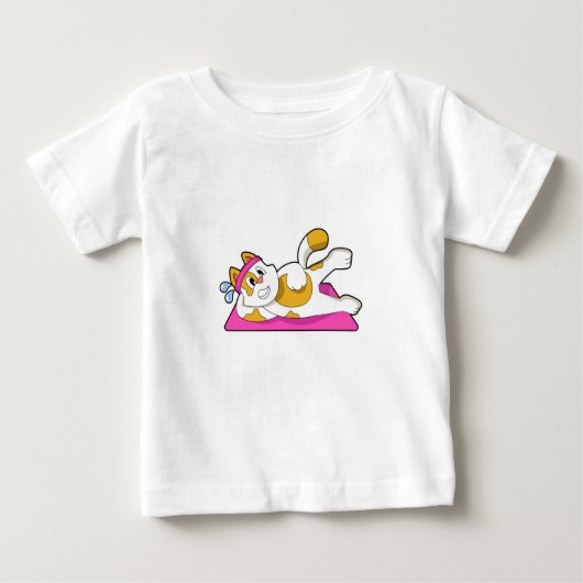 キャットアットヨガストレッチエクササイズ ベビーTシャツ (正面)