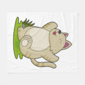 キャットアットヨガ フリースブランケット (正面(横))