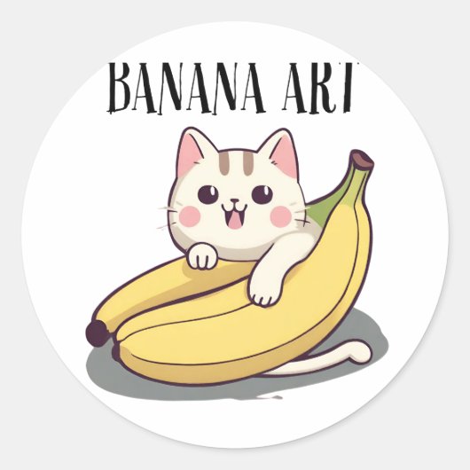 キャットアドアーズバナナアート ラウンドシール (正面)