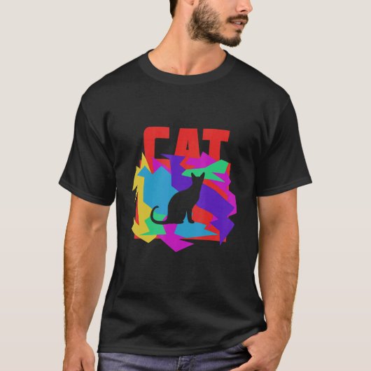 キャットアニマルモサイクパズル Tシャツ (正面)
