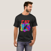 キャットアニマルモサイクパズル Tシャツ (正面フル)
