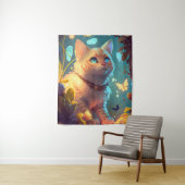 キャットアニマル絵画ポートレートのペットキャラクター タペストリー (インサイチュ)