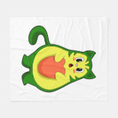 キャットアボカド フリースブランケット (正面(横))