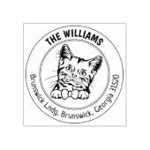 キャットアメリカンショートヘアファミリー差出人住所 ラバースタンプ (インプリント)