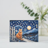 キャットアンダースターリーナイトウォータースカラー ポストカード (スタンド正面)