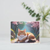 キャットアンダー桜ツリー葉書 ポストカード (スタンド正面)